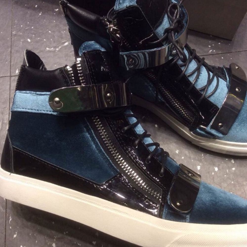 Coole Patchwork Sneakers Heren Met Veters