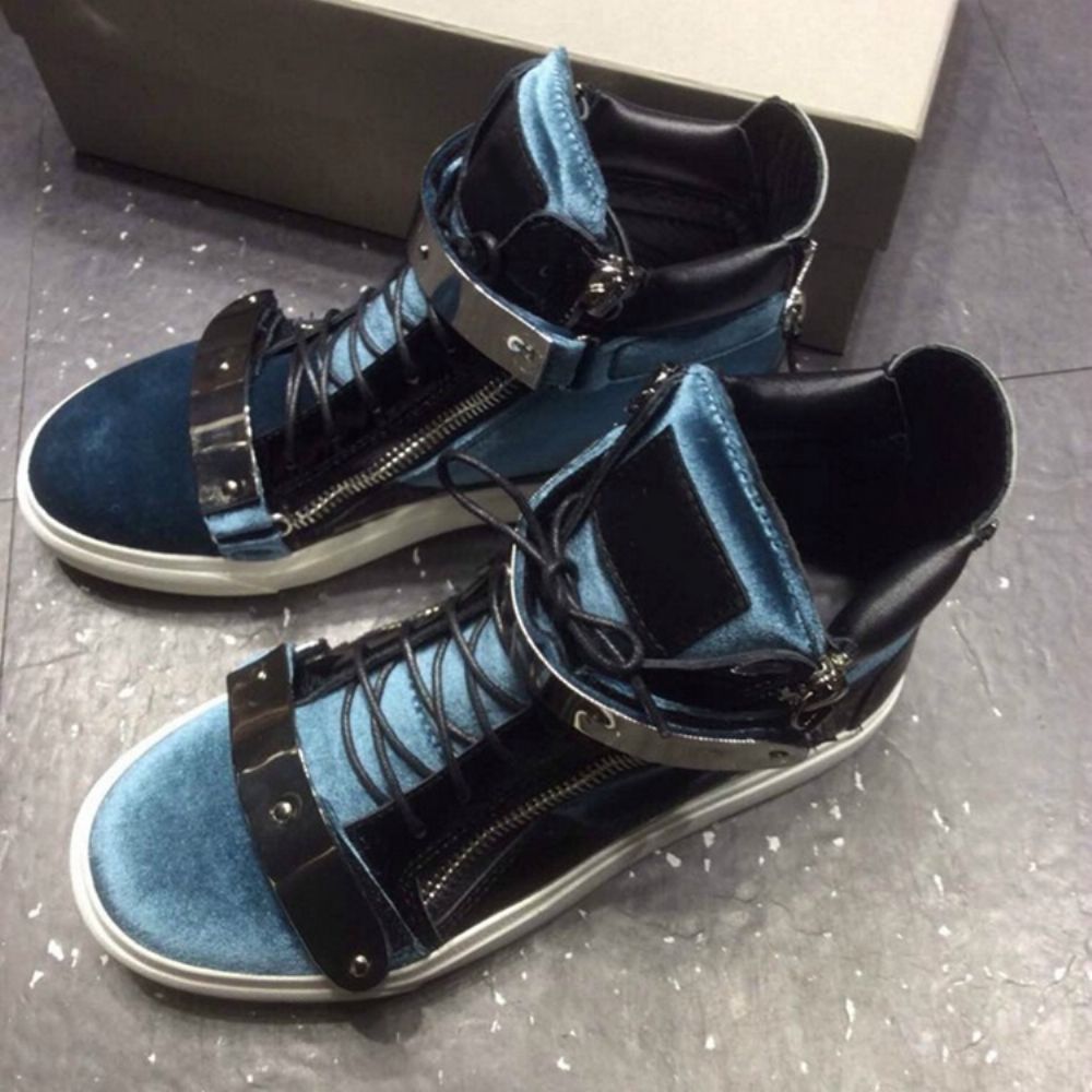 Coole Patchwork Sneakers Heren Met Veters