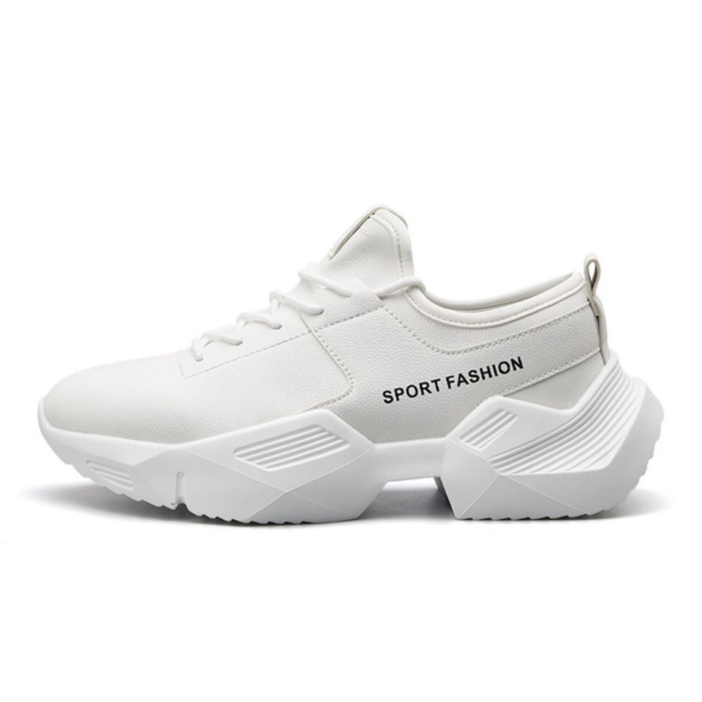 Herensneakers Met Pu-Letter En Veters