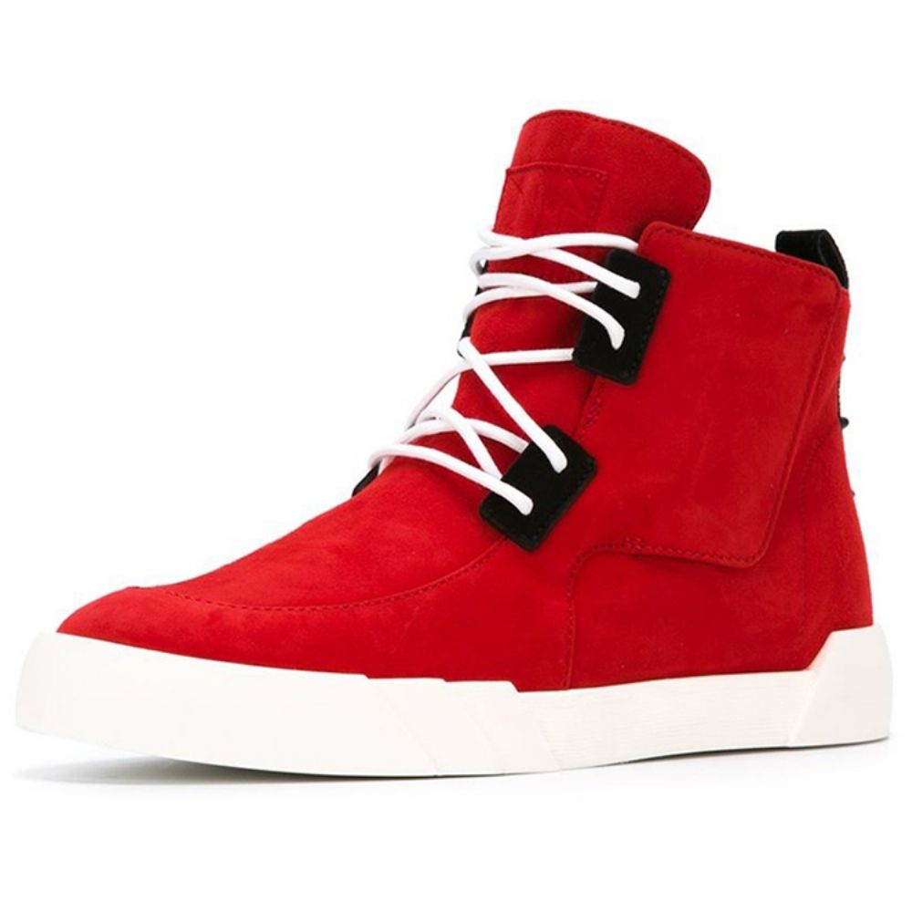 Platform Western-Sneakers Heren Met Veters En Ronde Neus