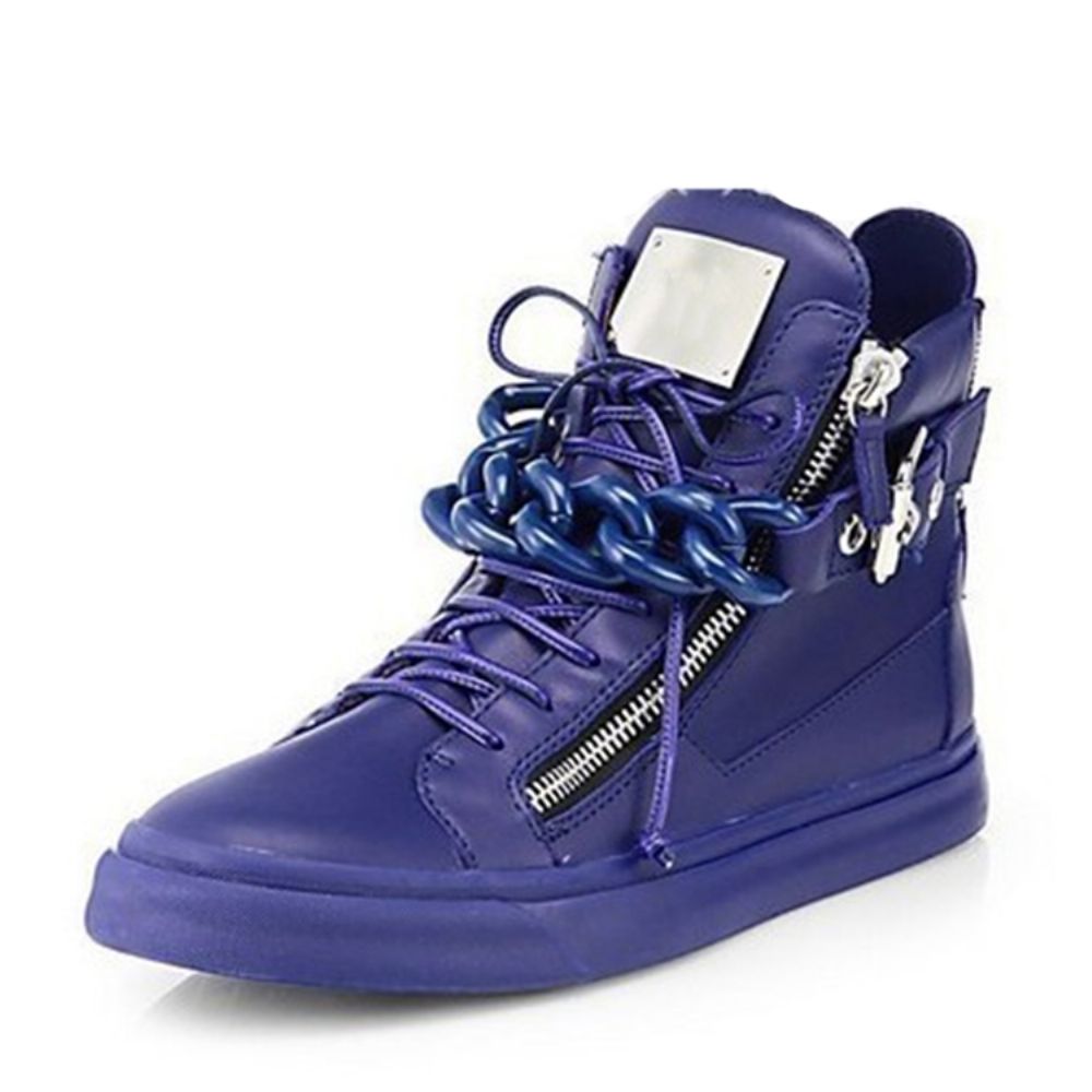 Western Buckle High-Cut Bovenste Pu-Sneakers