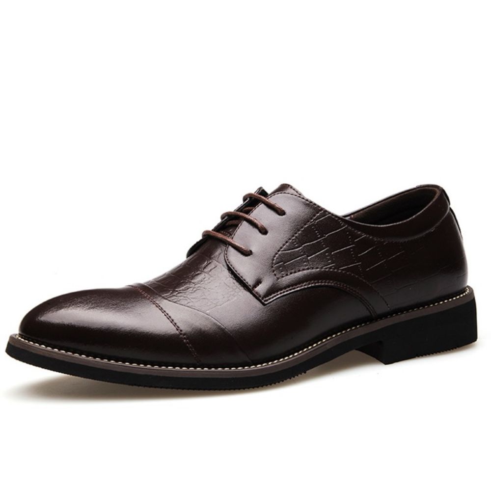 Croco Point Toe Oxford-Schoenen Heren