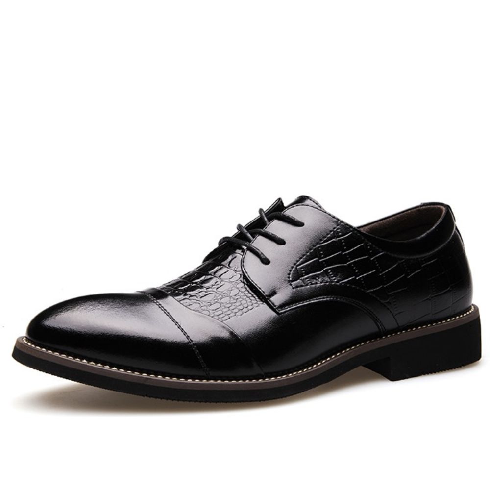 Croco Point Toe Oxford-Schoenen Heren