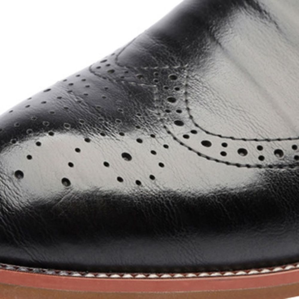 Heren Oxfords Met Effen Holle Ronde Neus En Veters