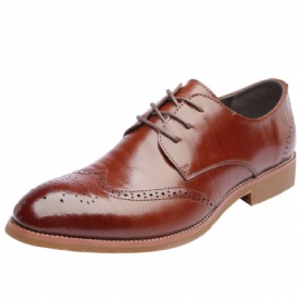 Heren Oxfords Met Effen Holle Ronde Neus En Veters