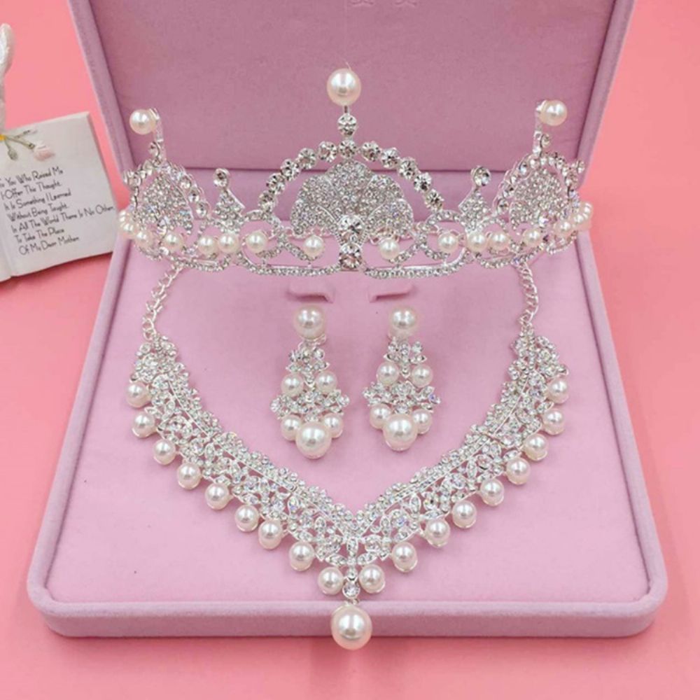 Bruiloft ACCessoires Strass Imitatie Parel Sieraden Set