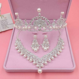 Bruiloft ACCessoires Strass Imitatie Parel Sieraden Set