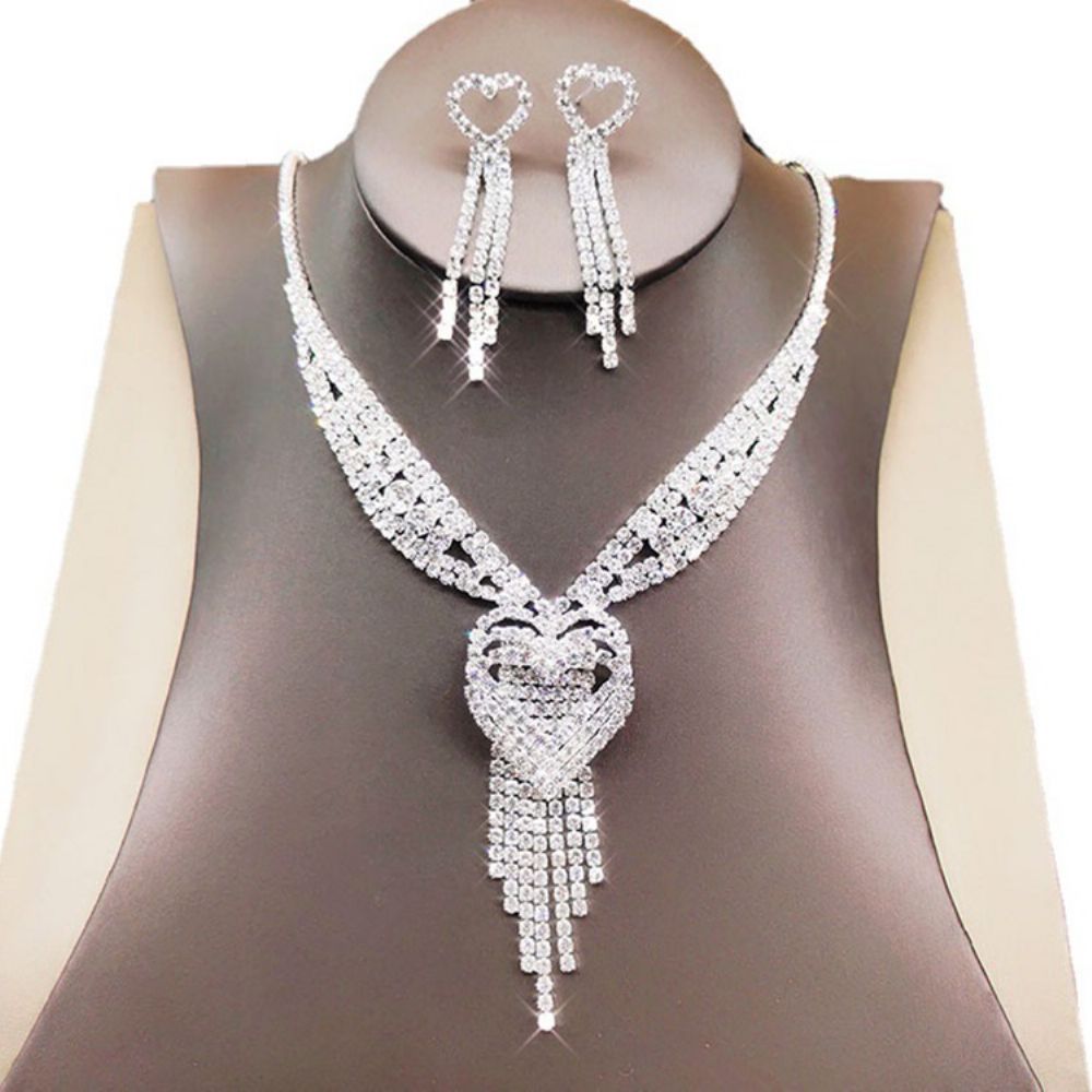 Diamante Romantische Bruiloft Sieraden Sets