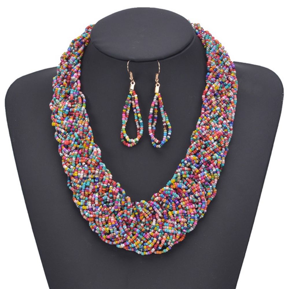 Geweven Ketting Kleur Sieraden Set