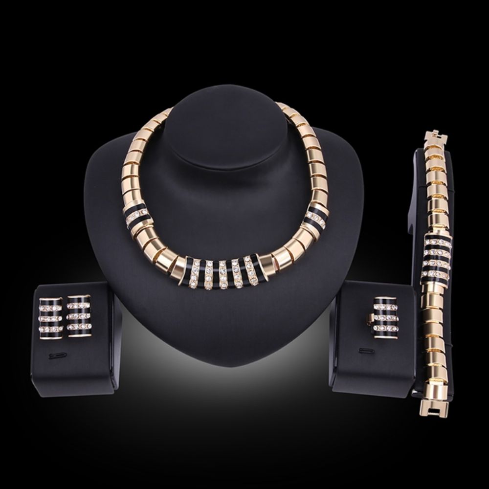 Gouden Kleur Bruiloft Sieraden Set Vrouwen