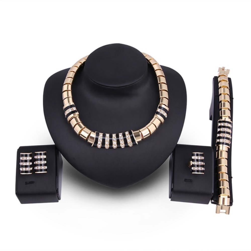 Gouden Kleur Bruiloft Sieraden Set Vrouwen