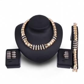 Gouden Kleur Bruiloft Sieraden Set Vrouwen