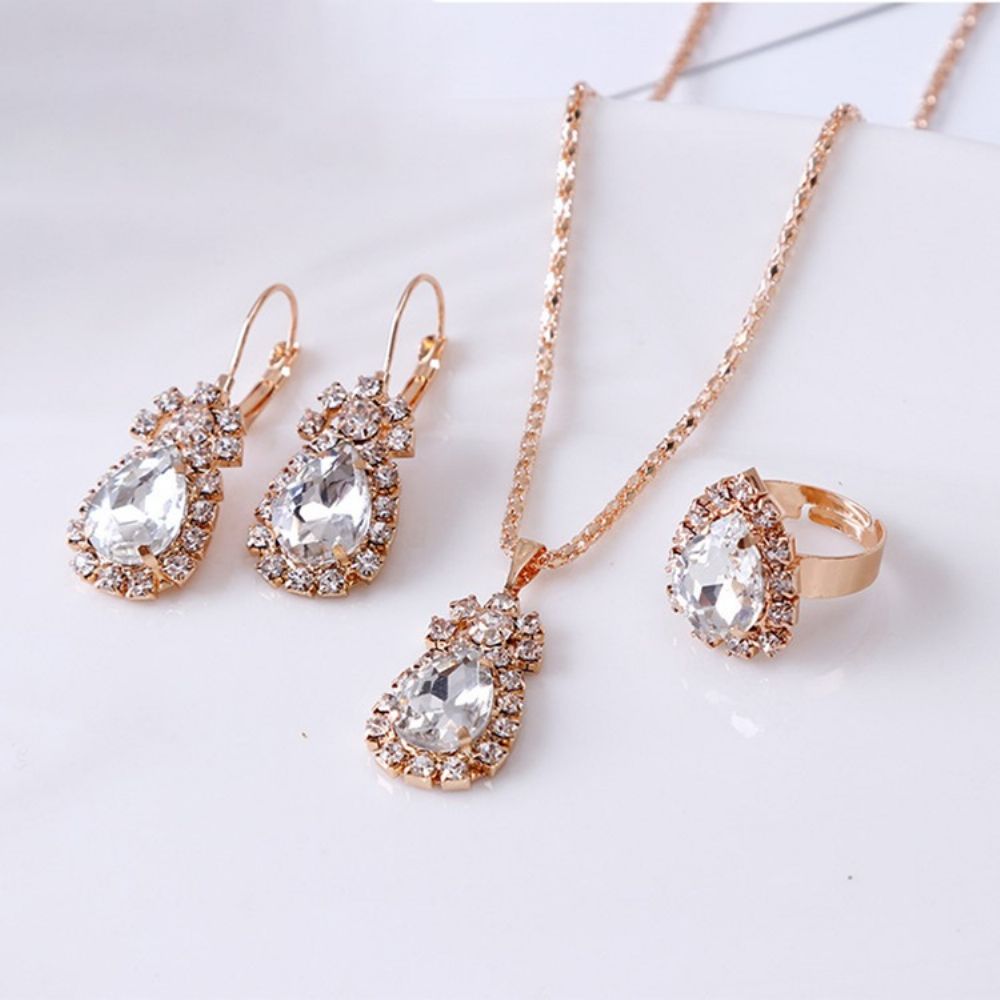 Ketting Oorbellen Diamante Prom Sieraden Sets