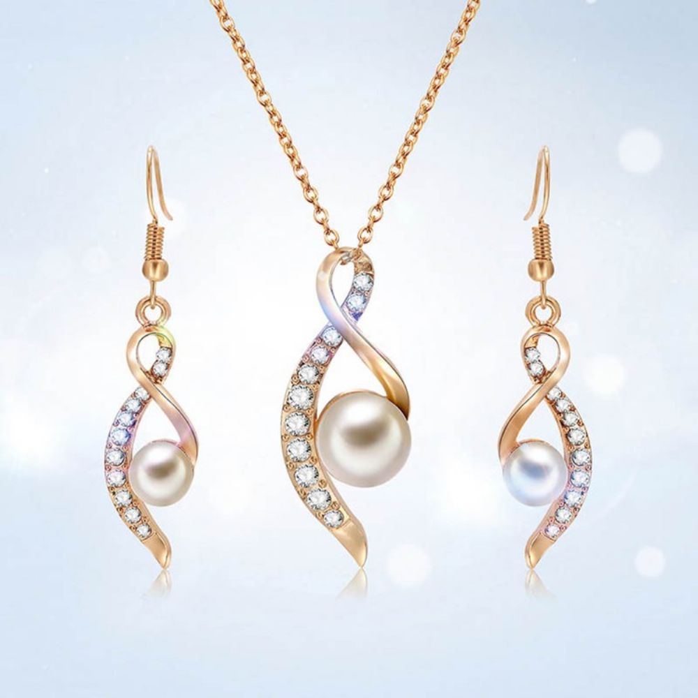 Pearl Diamante Sieradenset Dames