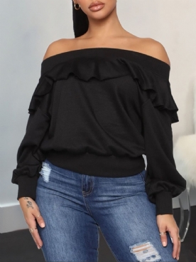 Effen Falbala Off-Shoulder Herfsthoodie