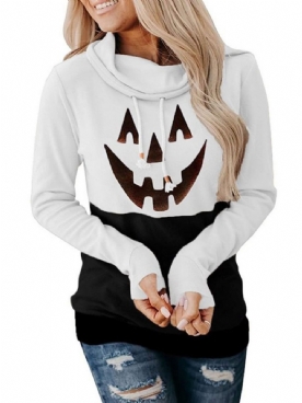 Halloween-Print Cartoon Fleece Hoodie Met Lange Mouwen