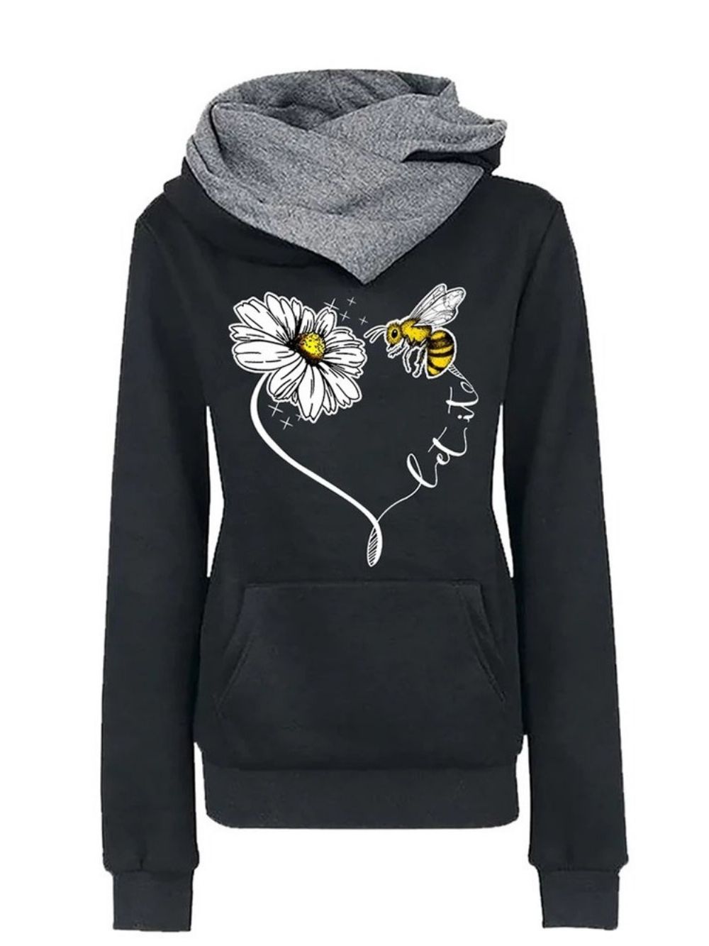 Herfst Hoodie Met Lange Mouwen En Normale Print