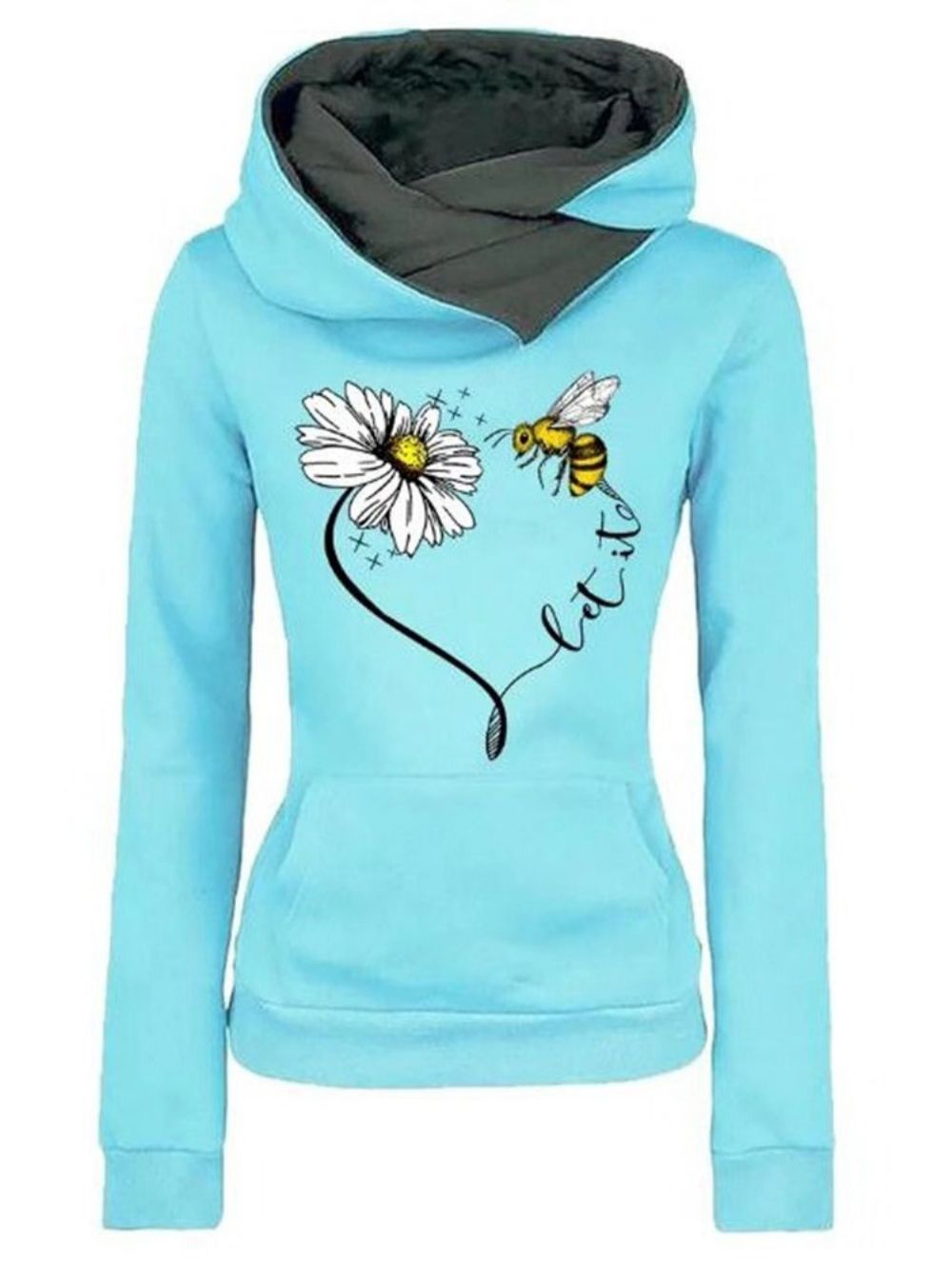 Herfst Hoodie Met Lange Mouwen En Normale Print