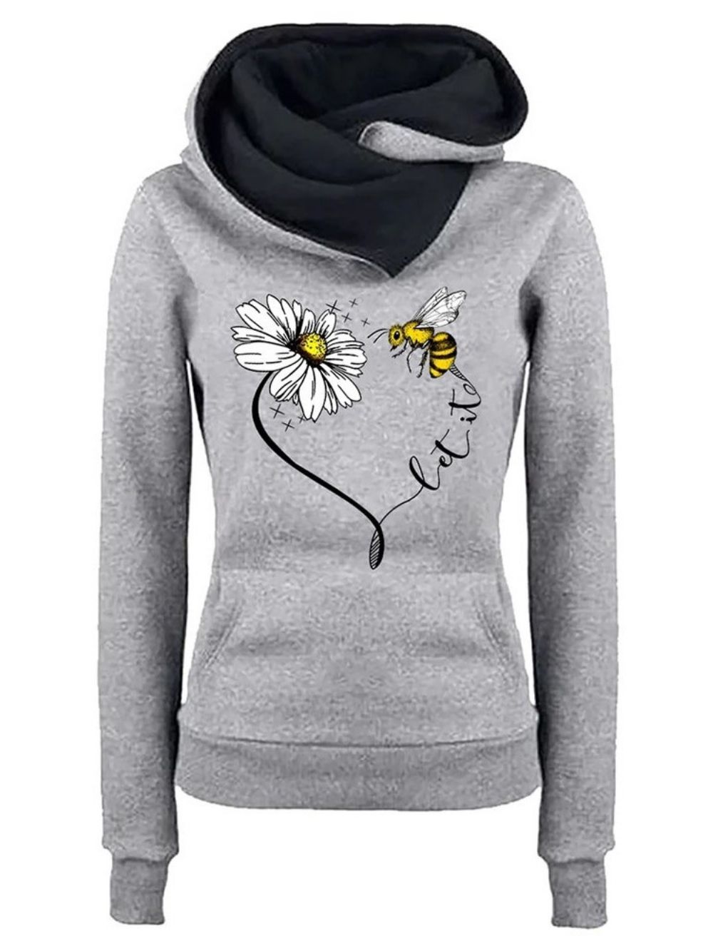 Herfst Hoodie Met Lange Mouwen En Normale Print