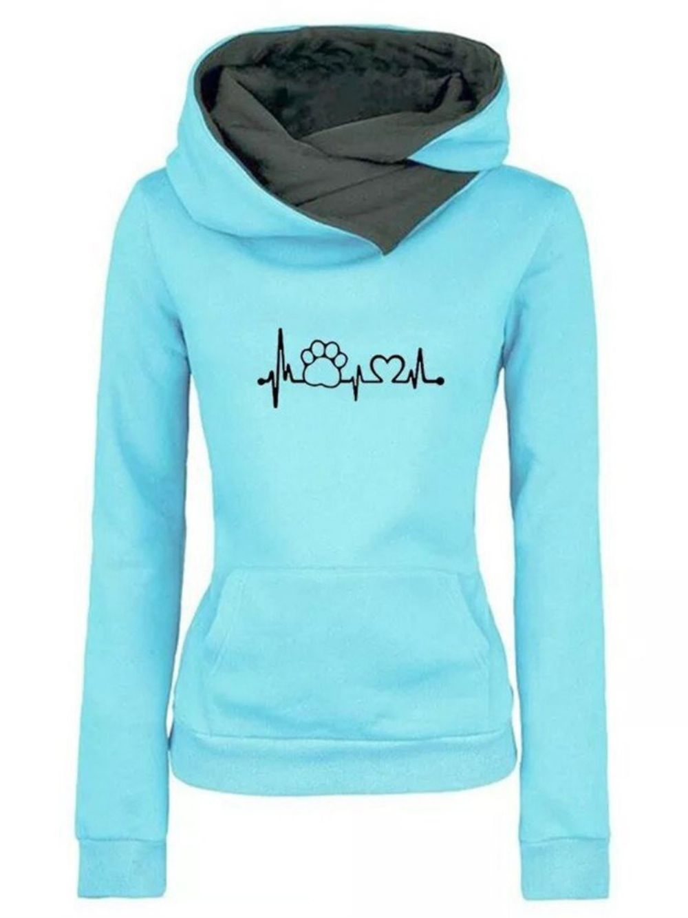 Hoodie Met Capuchon En Lange Mouwen Normaal Geborduurde Bloemen