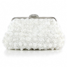 Floral Pearl Decoration Avond Clutch