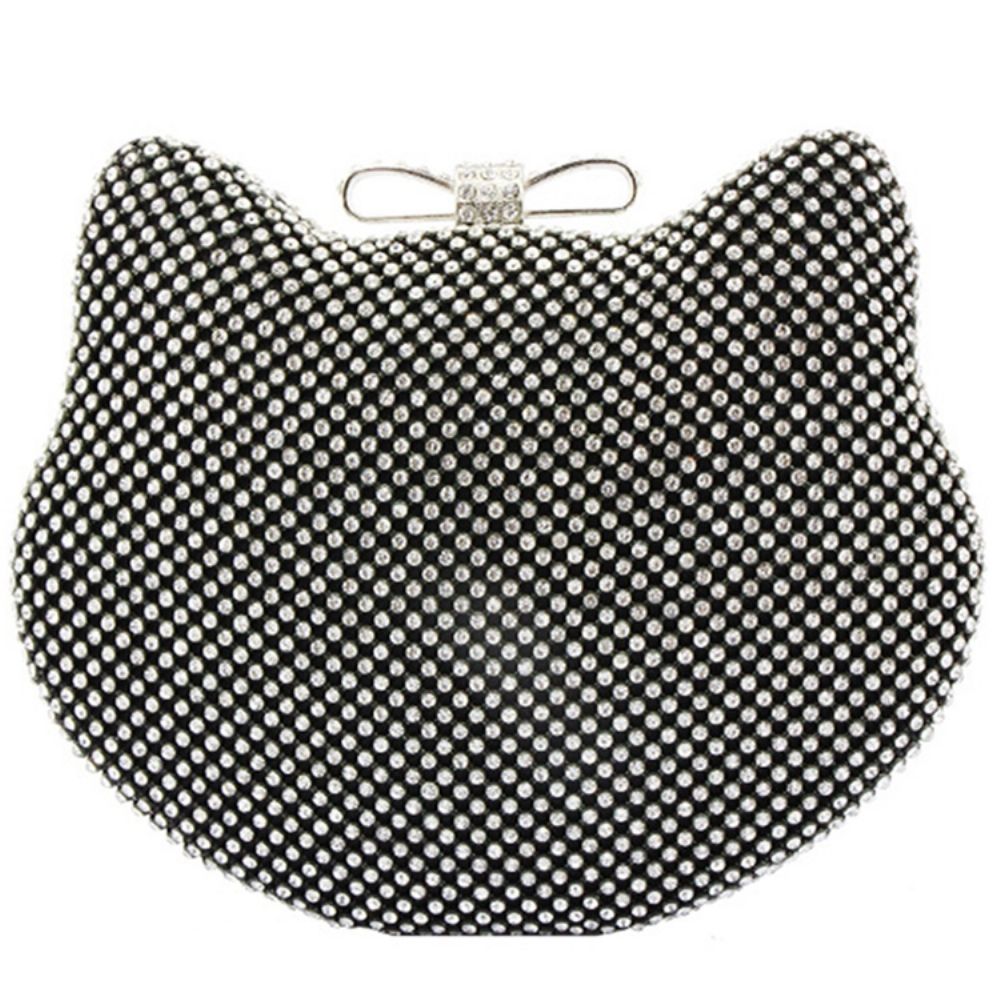 Glanzende Diamante Cat Shape Avond Clutch