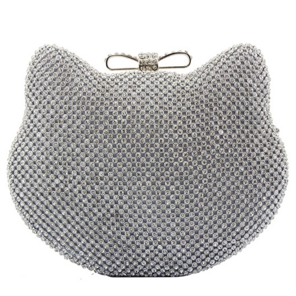 Glanzende Diamante Cat Shape Avond Clutch