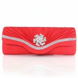 Ladylike Strass Lily Wrinkle Versierde Avond Clutch