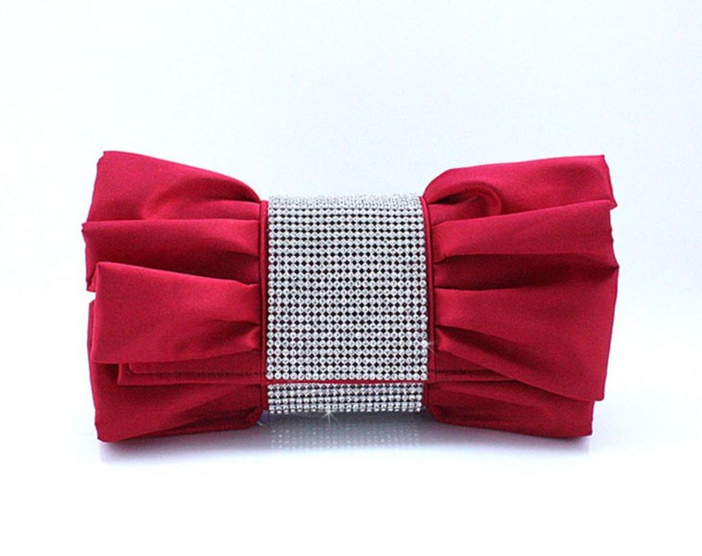 Mooie Rood Met Strass Avond Handtas Clutch