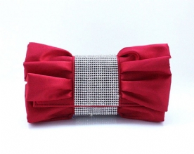 Mooie Rood Met Strass Avond Handtas Clutch