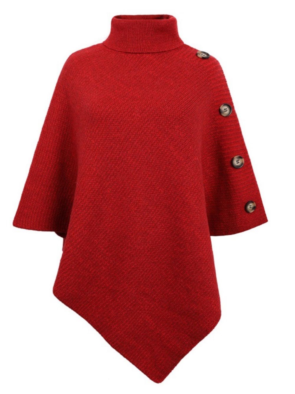 Halflange Cape-Sweater Met Knopen