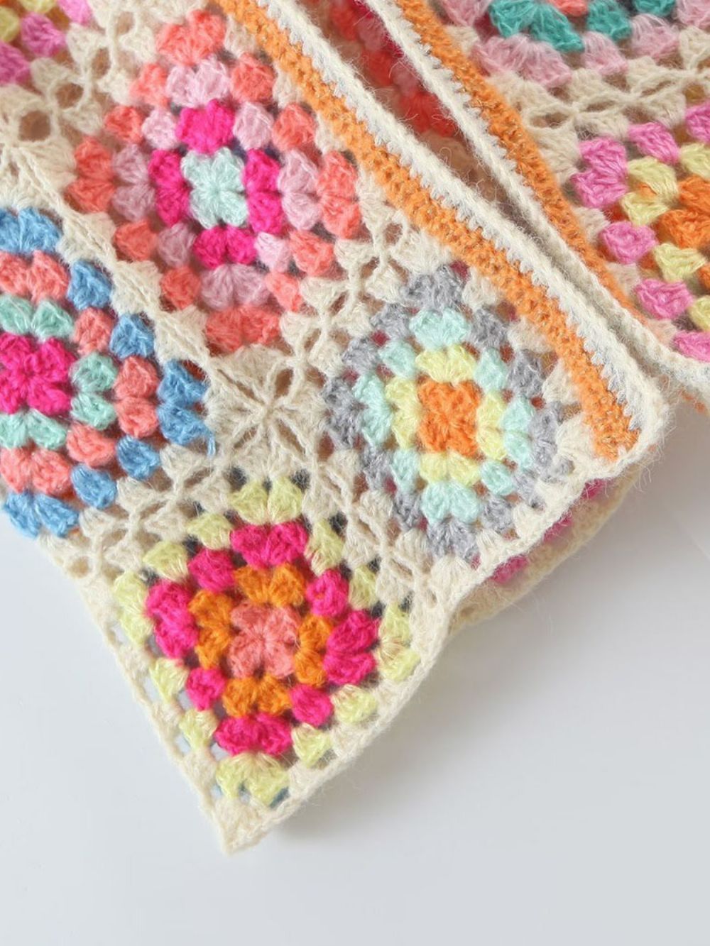 Patchwork Dikke Trui Met Lange Mouwen En Lange Mouwen