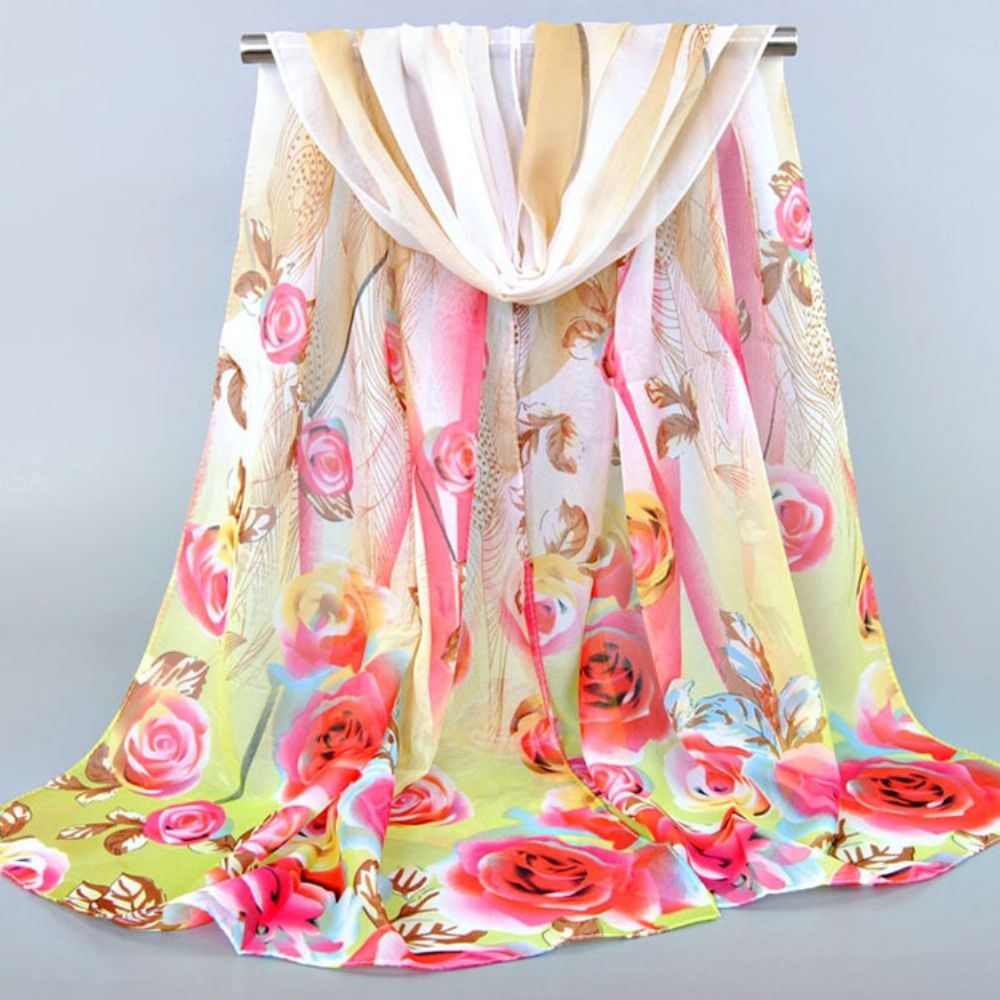 All Match Damessjaal Met Print Van Chiffon