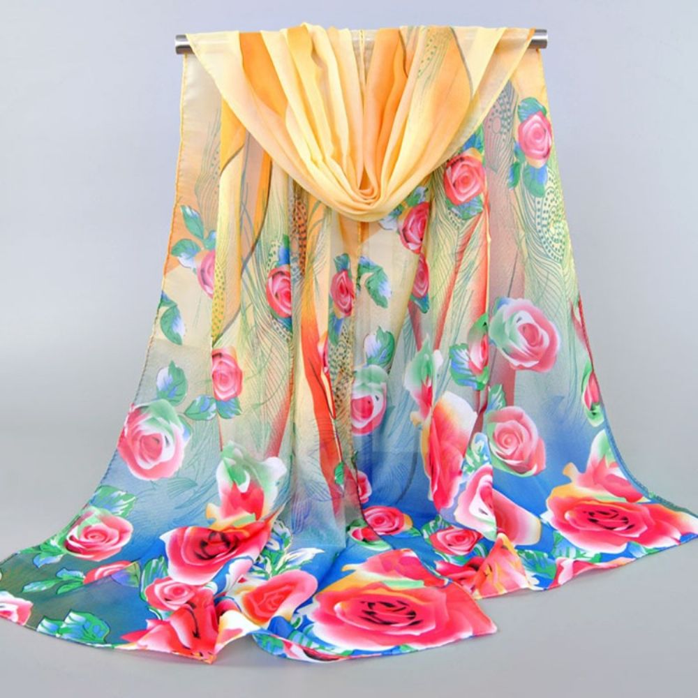 All Match Damessjaal Met Print Van Chiffon