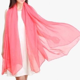 Effen Kleur Chiffon Lange Sjaal Dames