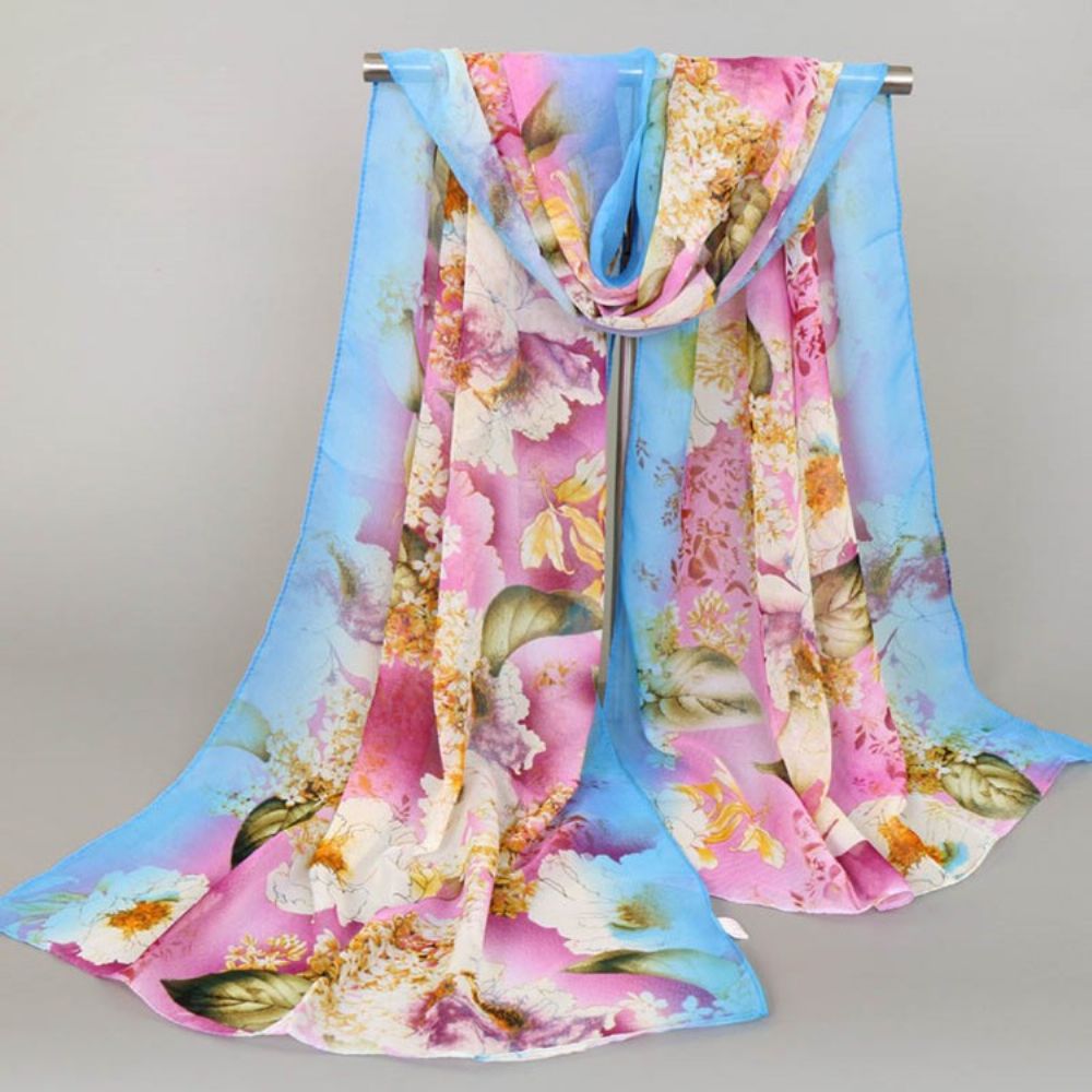 High-End Chiffon Bedrukte Sjaal Met Print