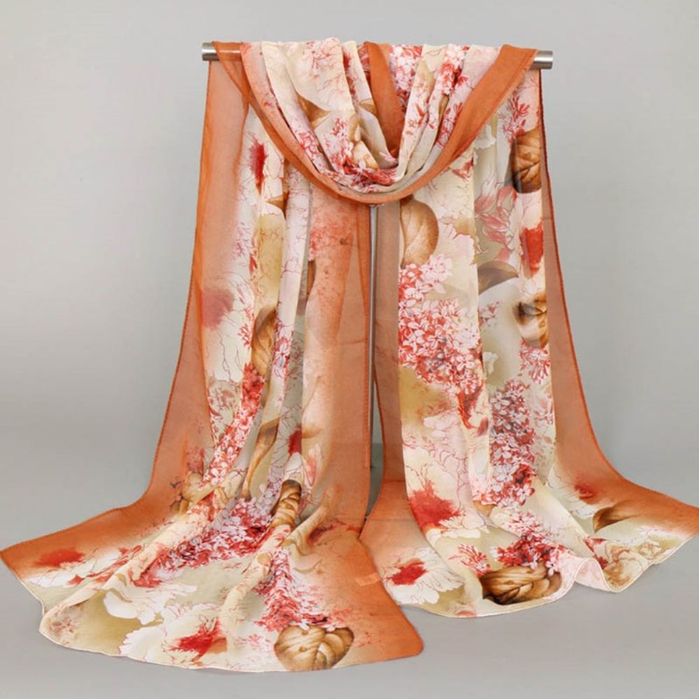 High-End Chiffon Bedrukte Sjaal Met Print