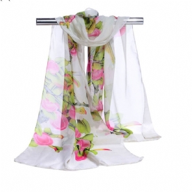 Nieuwe Mode Chiffon Bloemen Sjaal