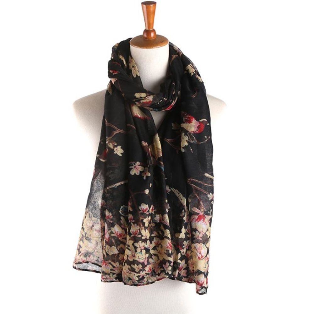 Voile Vintage Print Bloemen Sjaals