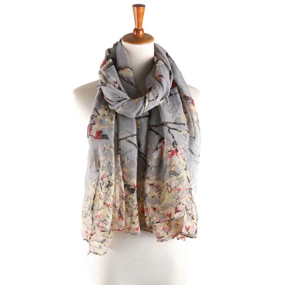 Voile Vintage Print Bloemen Sjaals