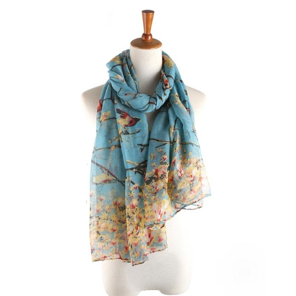 Voile Vintage Print Bloemen Sjaals