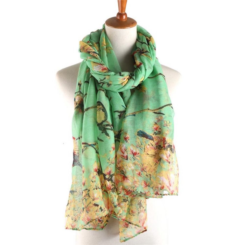 Voile Vintage Print Bloemen Sjaals