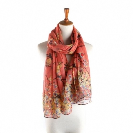 Voile Vintage Print Bloemen Sjaals