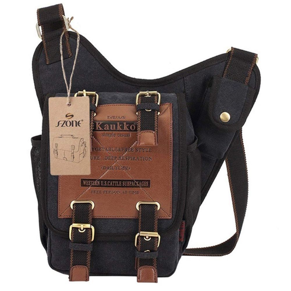 Vintage Lederen Militaire Utility-Schoudertas