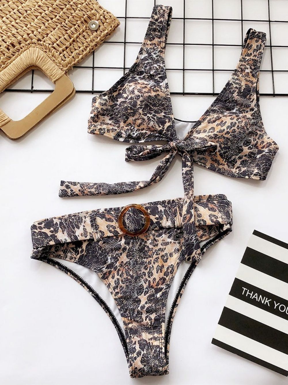 Bikiniset Met Kleurblokken En Luipaardprint