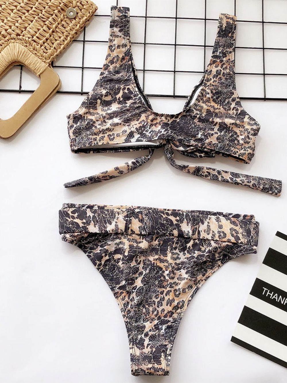 Bikiniset Met Kleurblokken En Luipaardprint