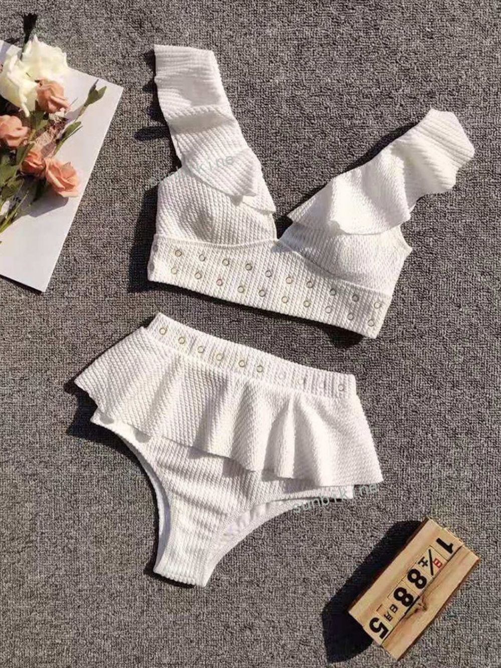 Effen Tankini Set Falbala Badmode