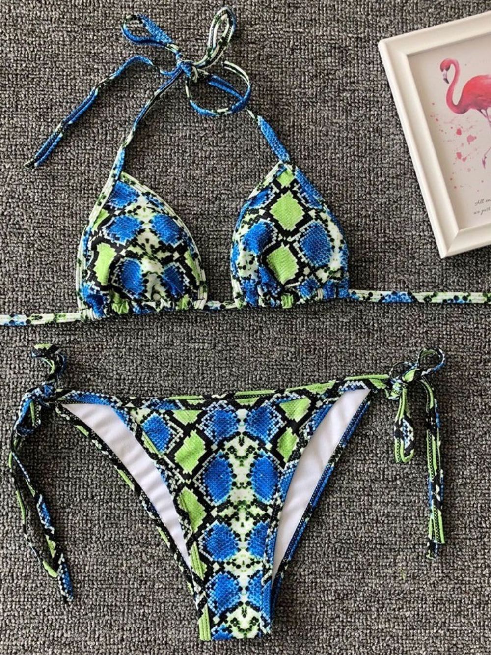 Micro Sexy Bikini Met Veters En Print