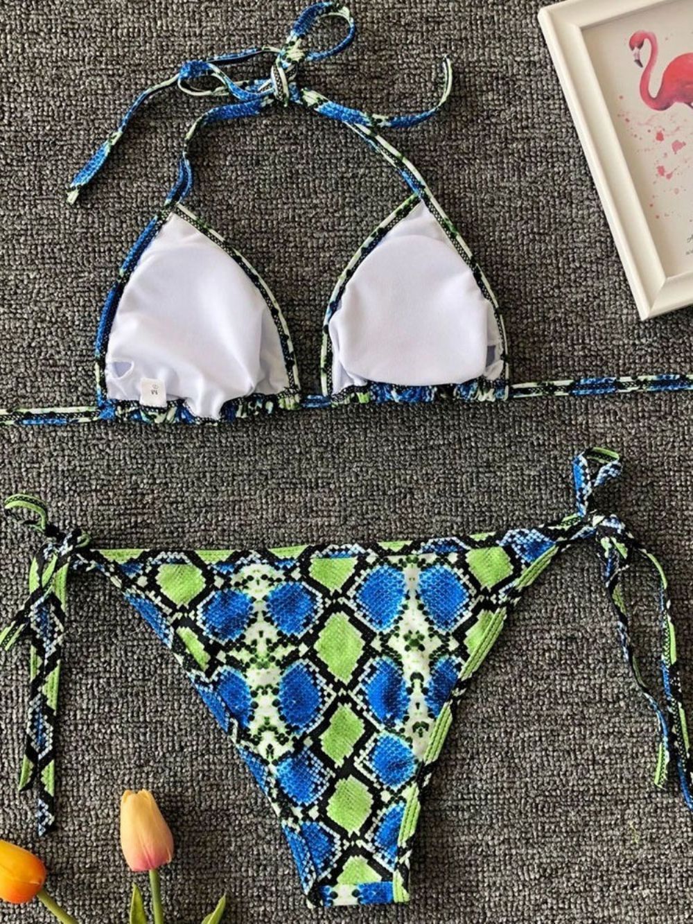 Micro Sexy Bikini Met Veters En Print