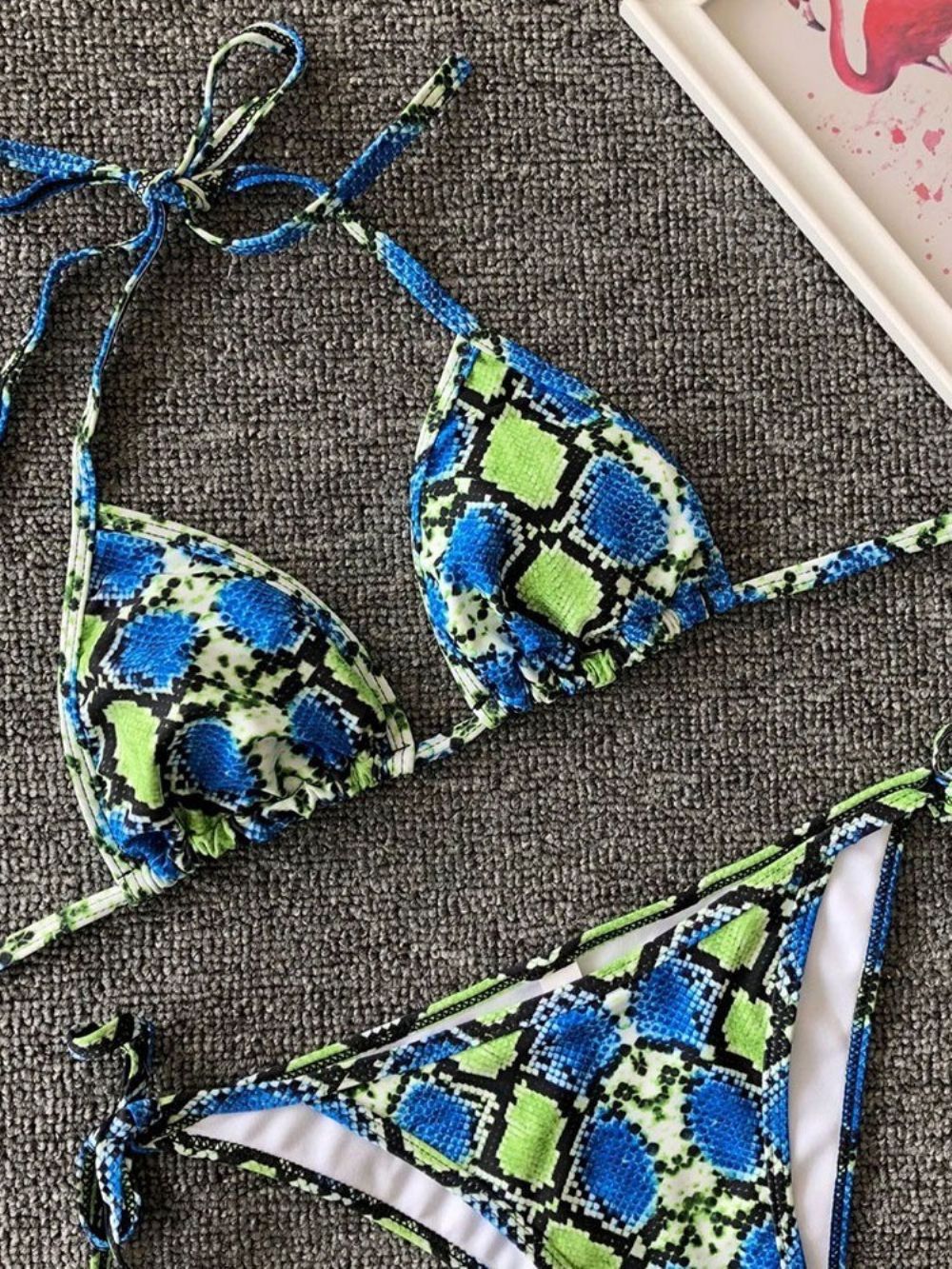 Micro Sexy Bikini Met Veters En Print